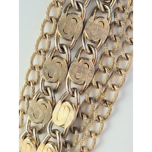 1960s Vintage Coro Signed 5-strand Necklace Gold Tone MCM Excellent Condition - Picture 3 of 9